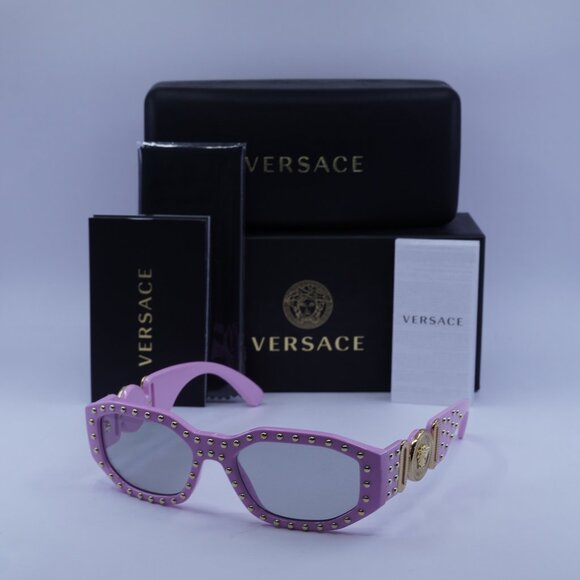Versace VE4361 539687 Oval Sunglasses – Pink & Gold/Light Grey - Picture 1 of 11